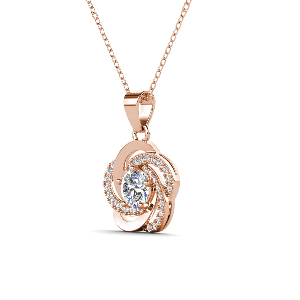 Stella 18k White Gold Plated Crystal Pendant Necklace with Simulated Diamond Crystals