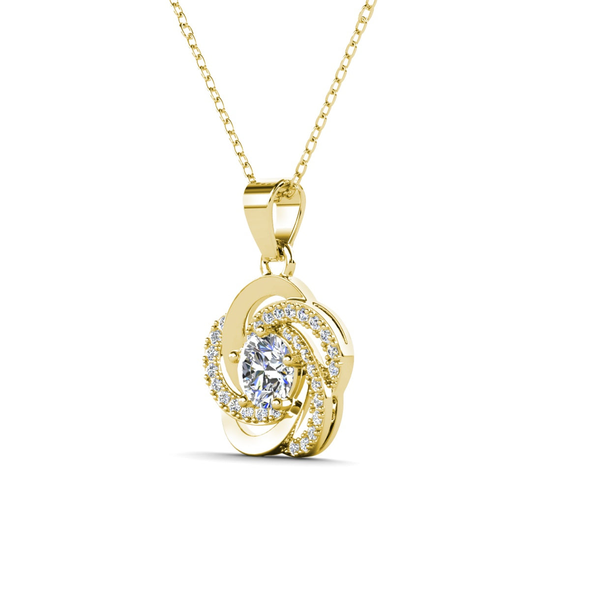 Stella 18k White Gold Plated Crystal Pendant Necklace with Simulated Diamond Crystals