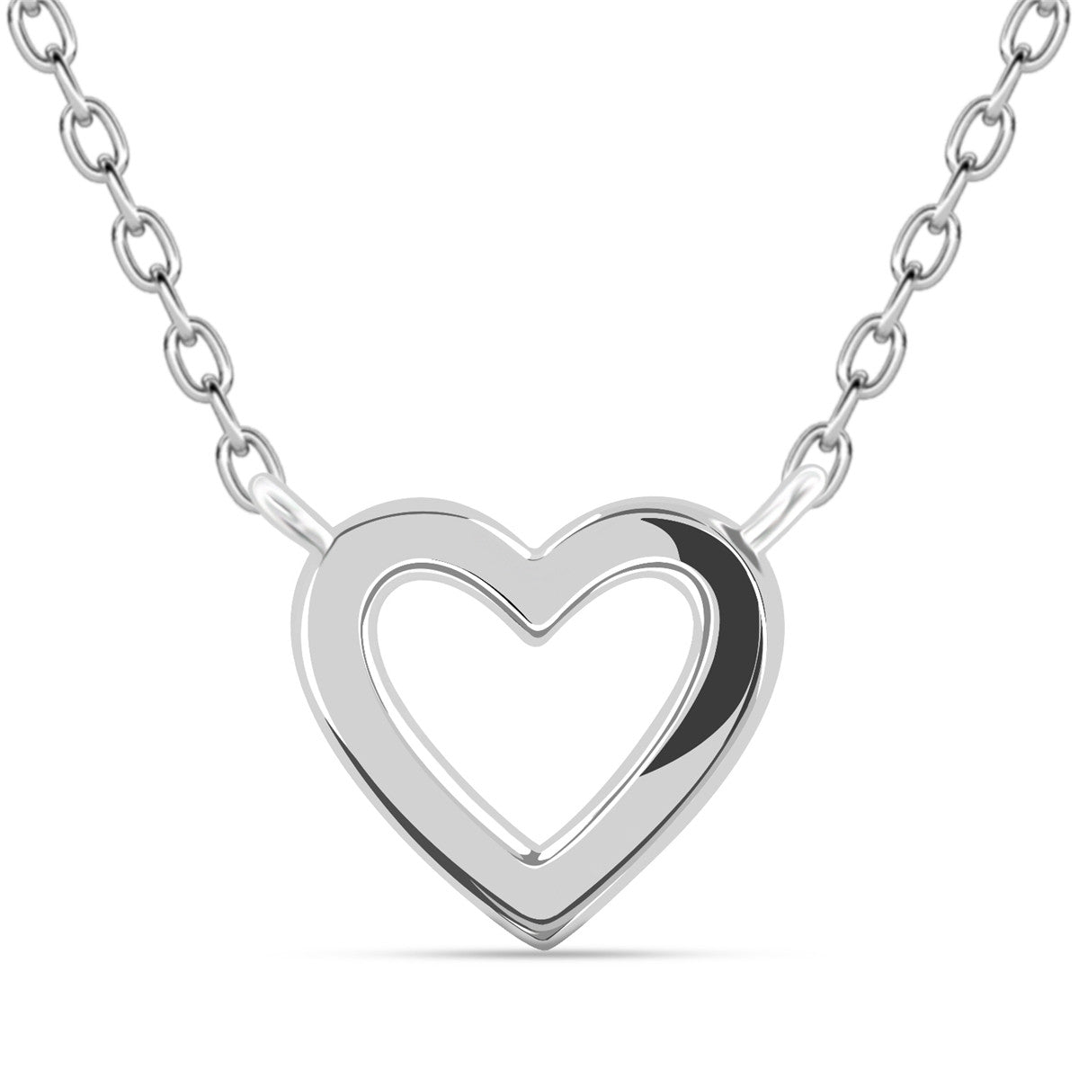 Piper 18k White Gold Plated Heart Pendant Necklace with Swarovski Crystals