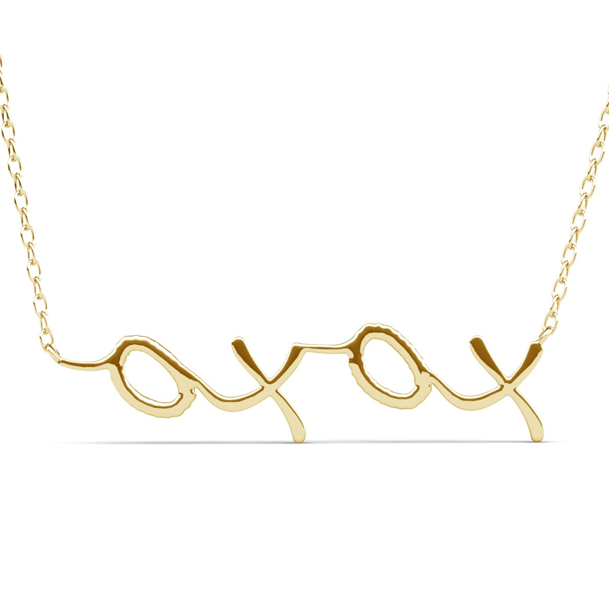 Jocelyn 18k White Gold Plated XOXO Pendant Necklace with Swarovski Crystals