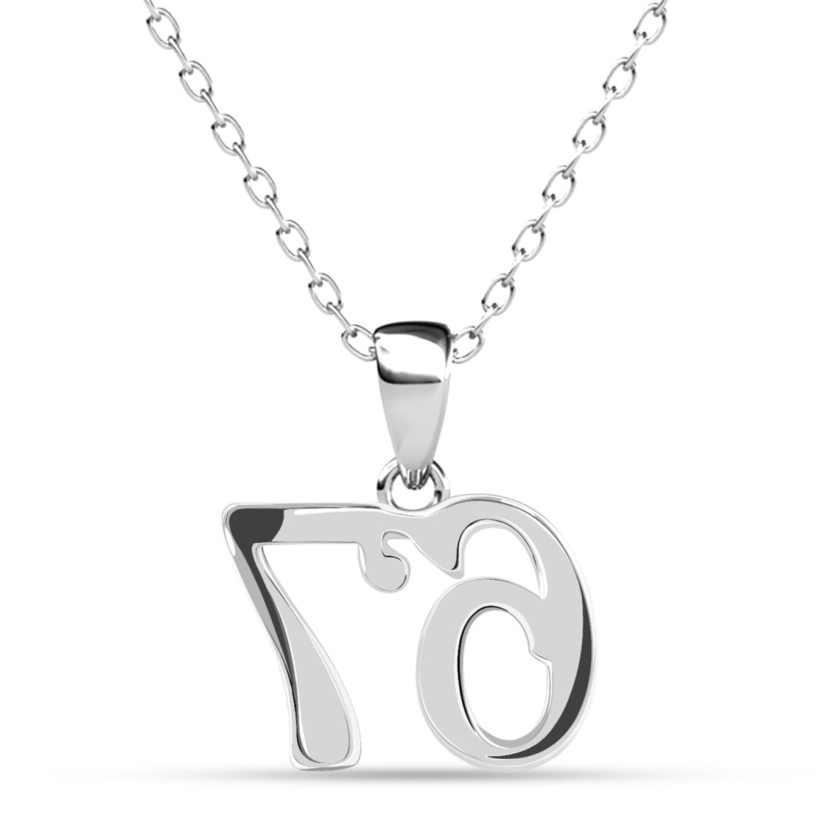 Danna 18k White Gold Plated 67 Pendant Necklace for Women