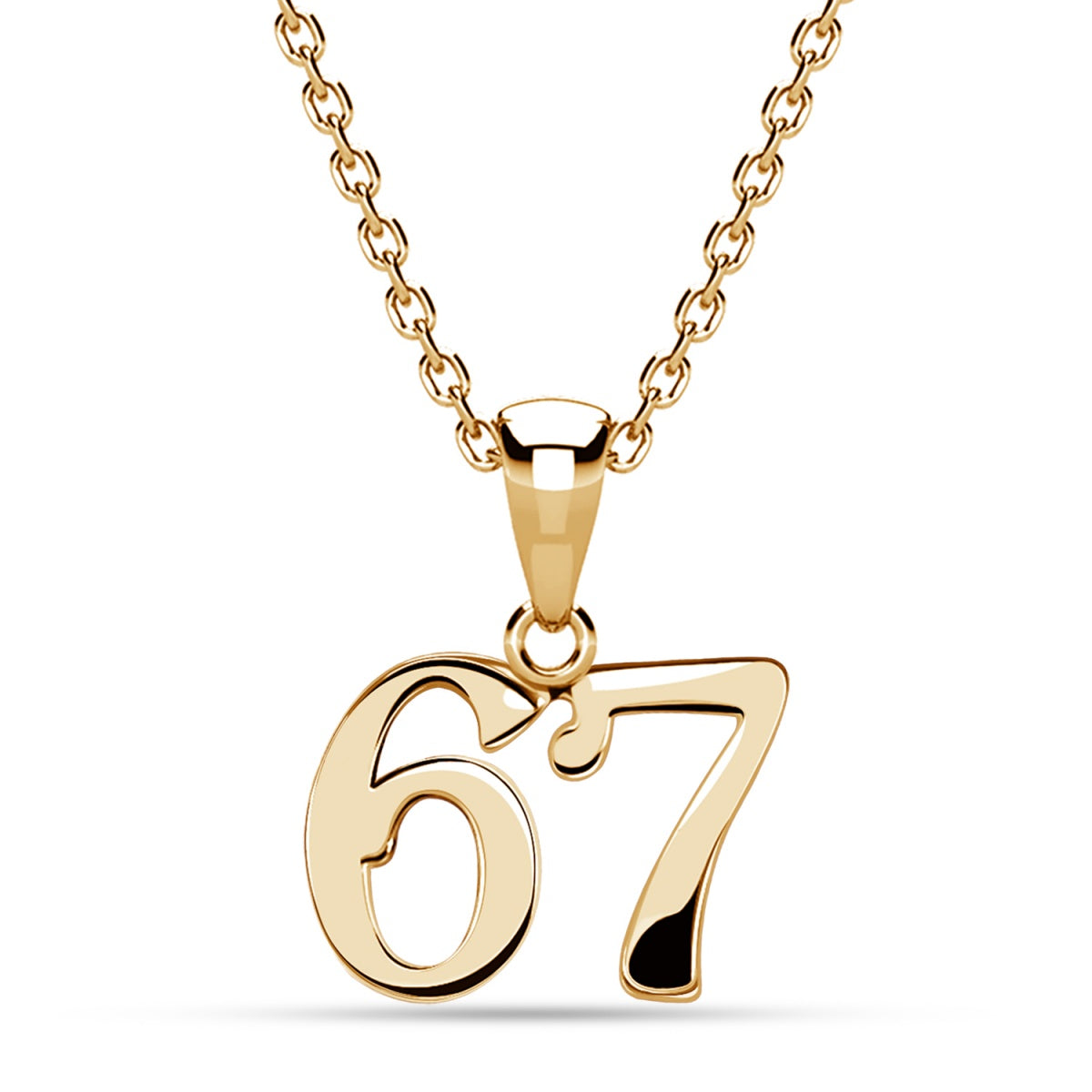 Danna 18k White Gold Plated 67 Pendant Necklace for Women