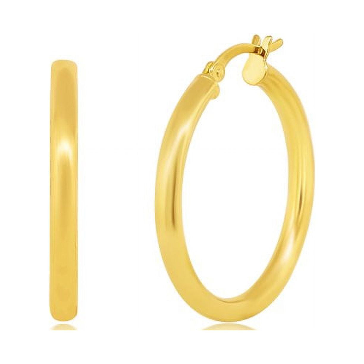 Amy Yellow Gold Plated Hoop Earrings