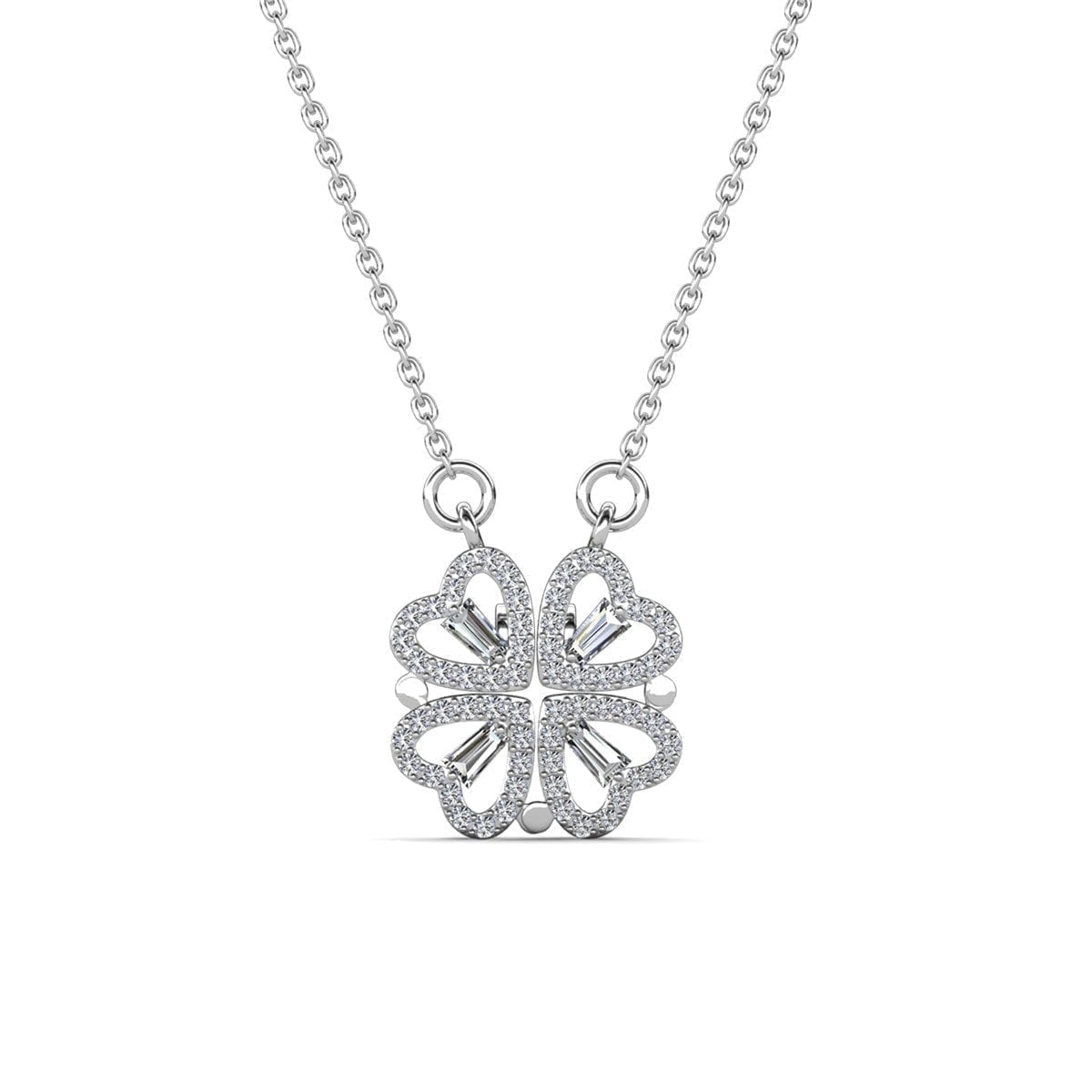 Posie 18k White Gold Plated Heart Necklace with Swarovski Crystals & Heartfelt Message for Daughter