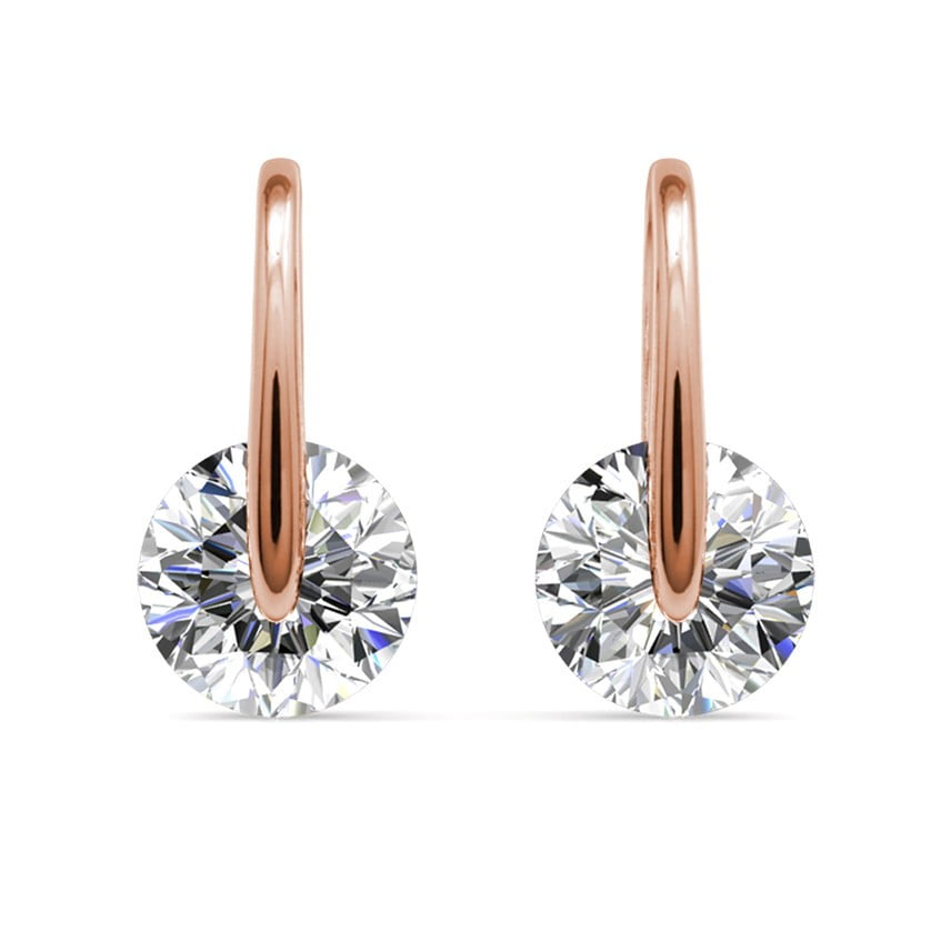 McKayla 18k White Gold Plated Drop Earrings with Swarovski Crystals