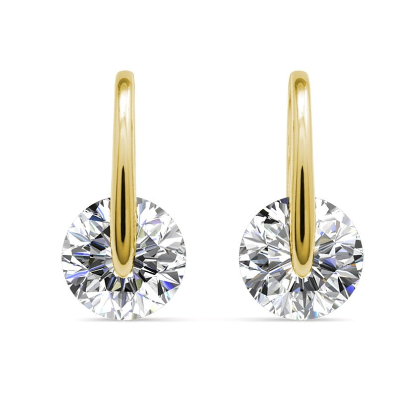 McKayla 18k White Gold Plated Drop Earrings with Swarovski Crystals