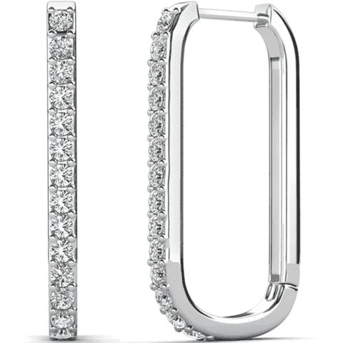 Cate & Chloe Earrings Pack of 3 - Bianca, Nadia, Lauren 18k White Gold Plated Hoop Earrings