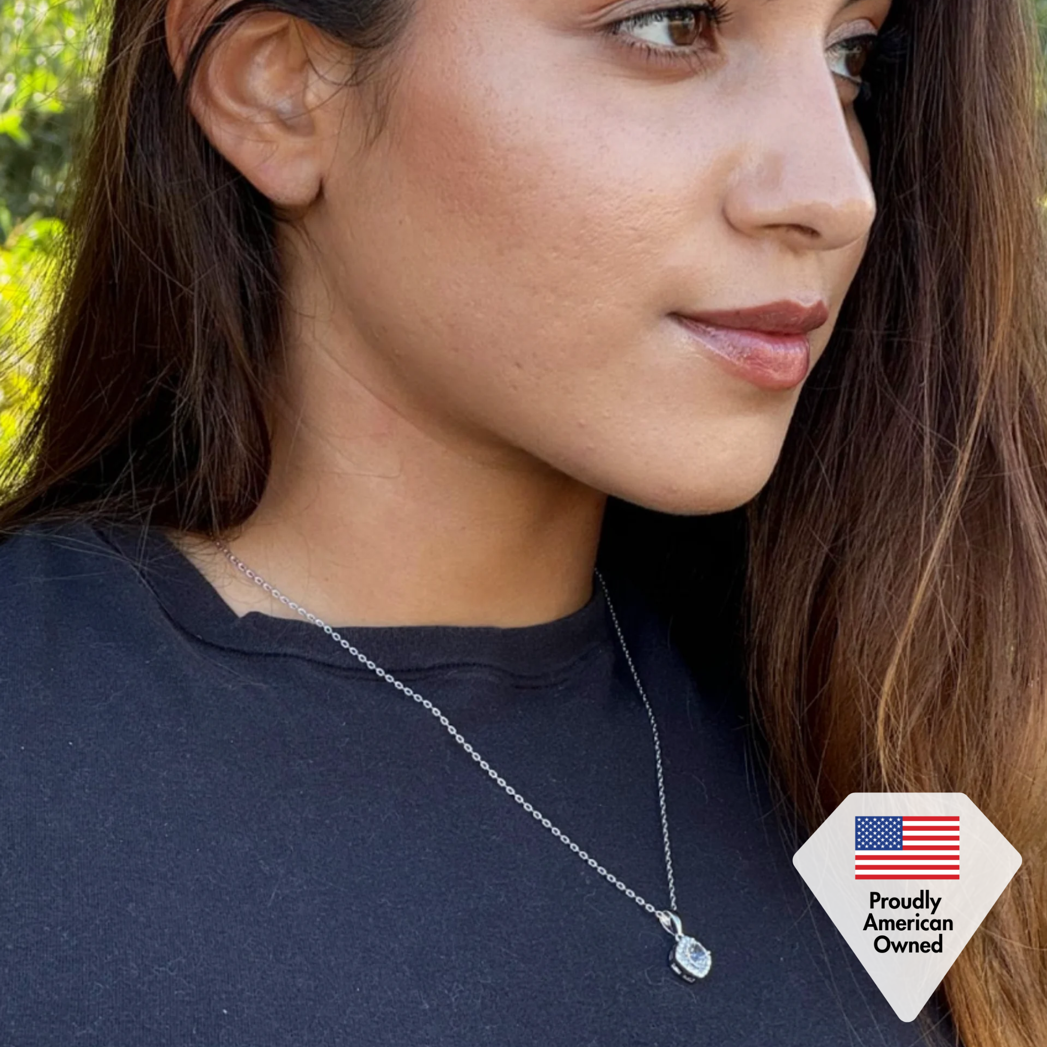 Celeste 18k White Gold Plated Pendant Necklace with Swarovski Crystals