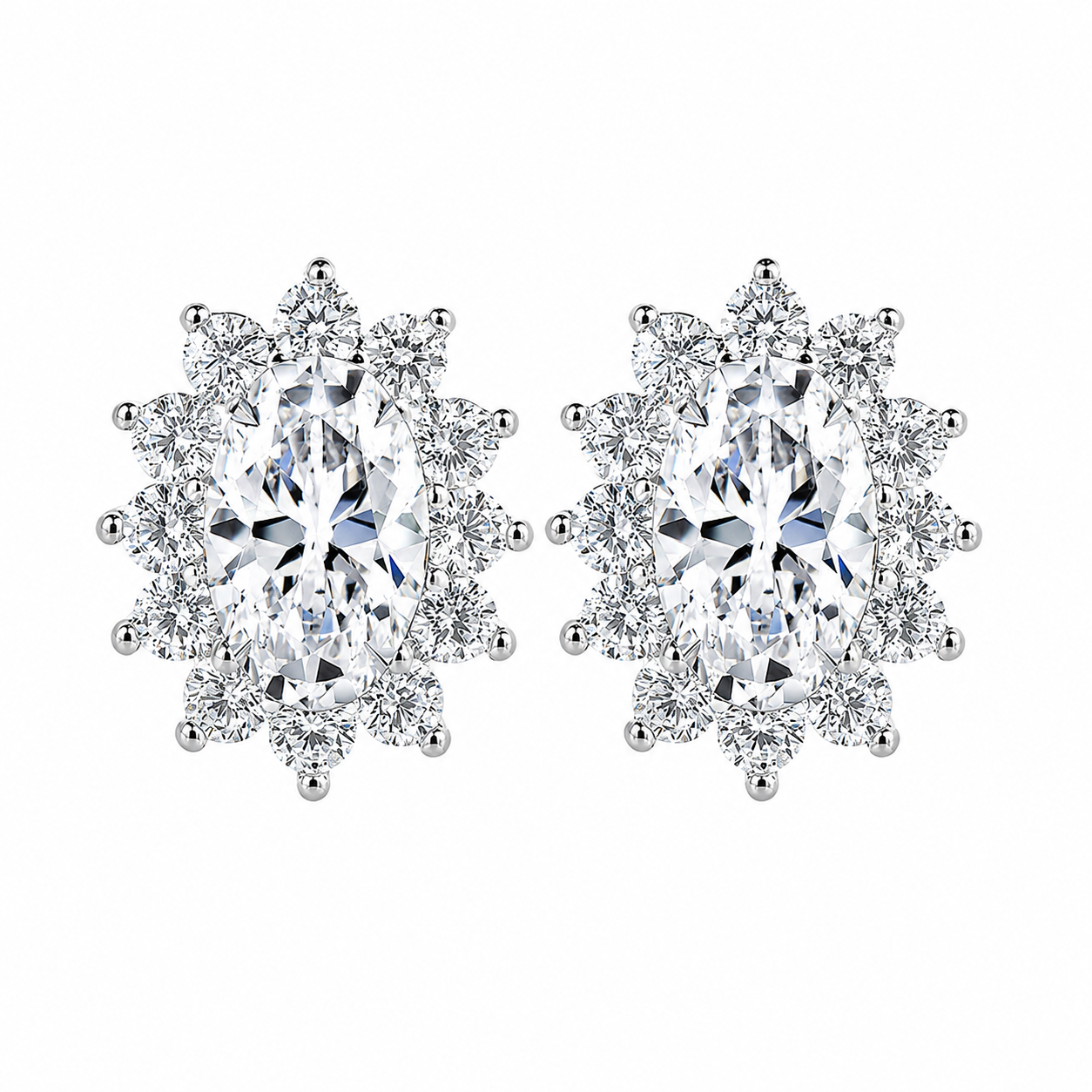 Eloise, Stella, Sage 18k White Gold Plated Stud Earrings for Women (3 Pair Set)