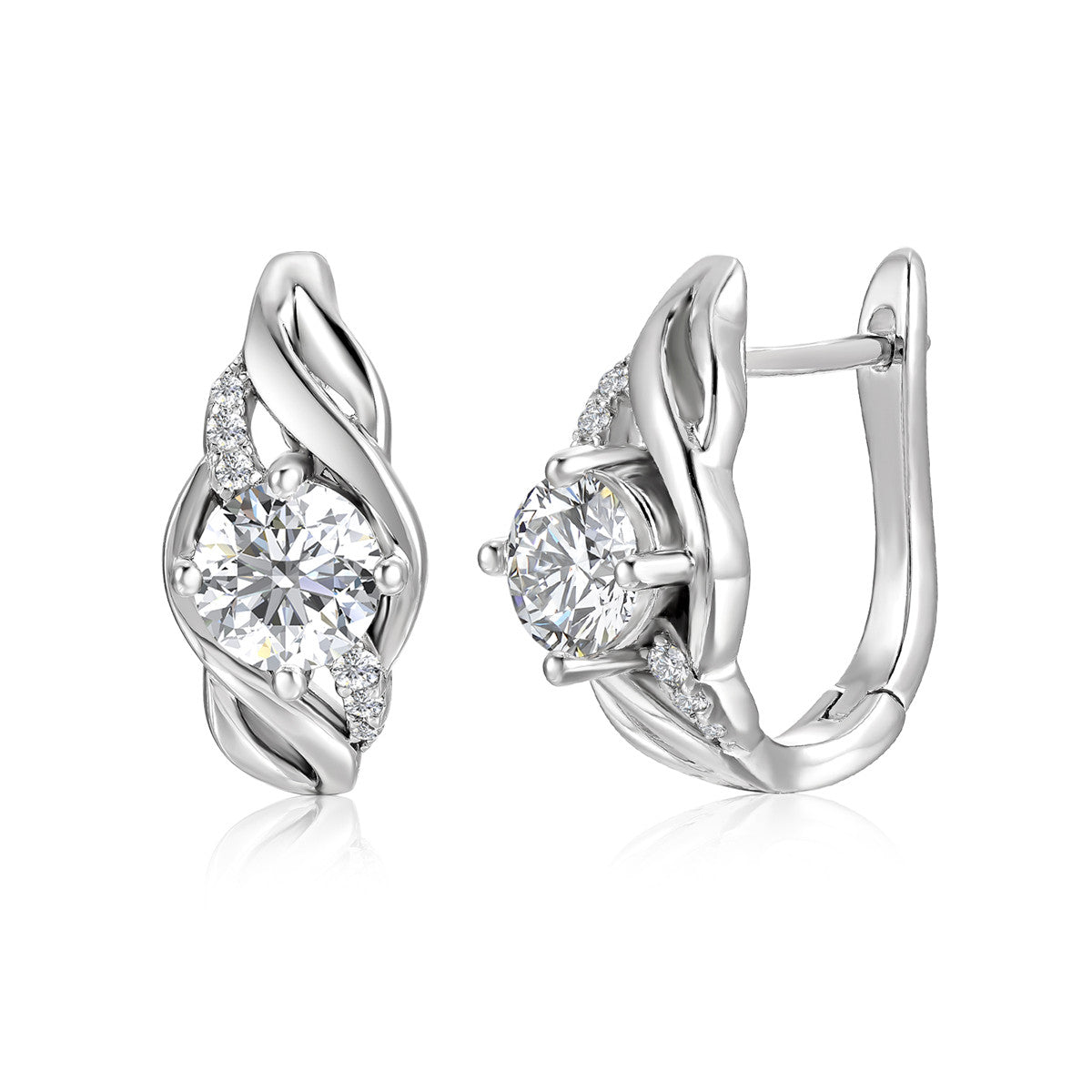 Moissanite by Cate & Chloe Evelyn Sterling Silver Drop Earrings with Moissanite Crystals