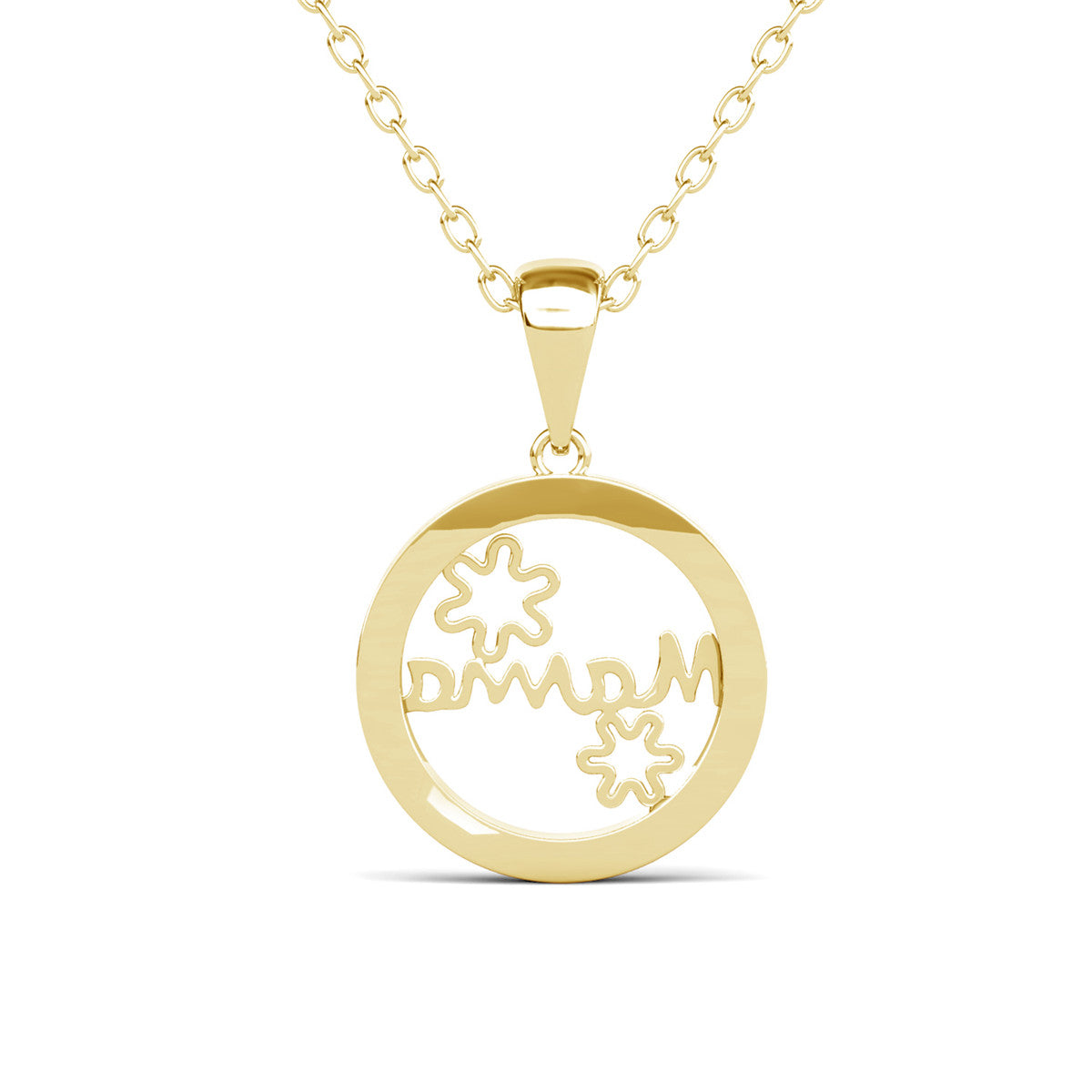 Willa 18k White Gold Plated Circle Mama Necklace with Swarovski Crystals