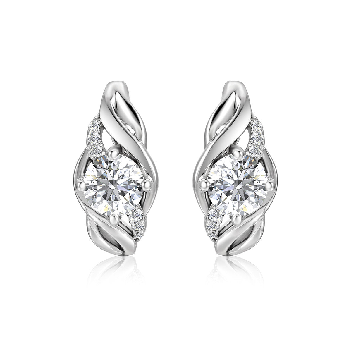 Moissanite by Cate & Chloe Evelyn Sterling Silver Drop Earrings with Moissanite and 5A Cubic Zirconia Crystals
