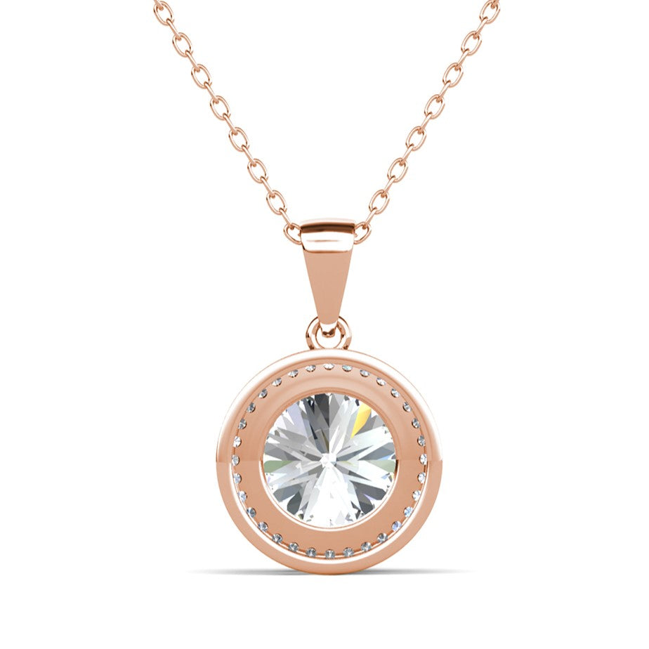 Sophia 18k White Gold Plated Pendant Necklace with Simulated Diamond Crystals