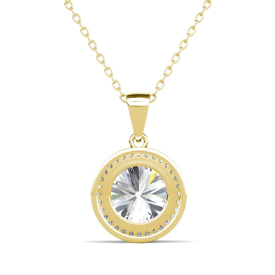 Sophia 18k White Gold Plated Pendant Necklace with Simulated Diamond Crystals