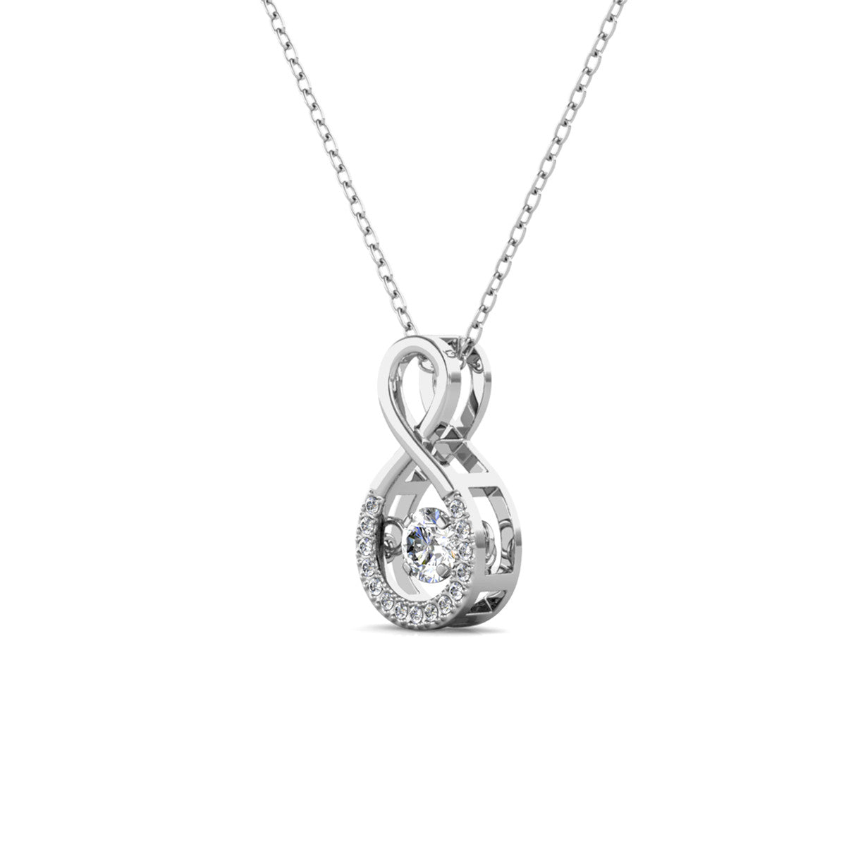 Martha 18k White Gold Plated Infinity Necklace & Limited Edition Ombre Card