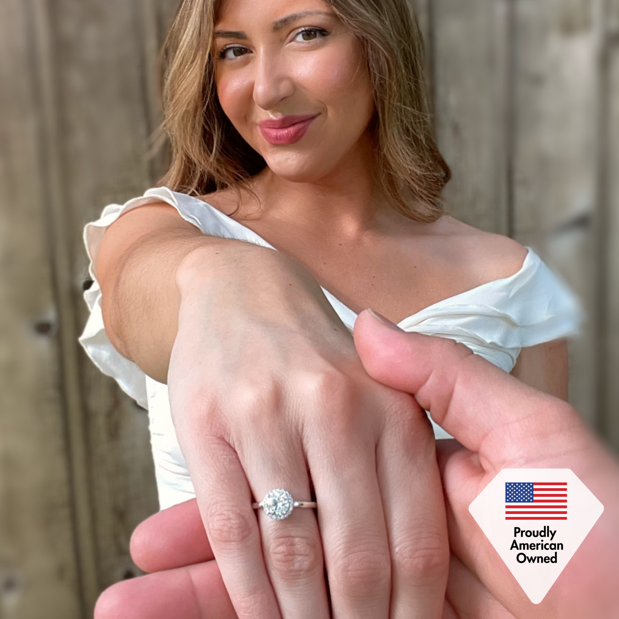 Moissanite by Cate & Chloe Cora 1.1tcw Round Cut 925 Sterling Silver 18k White Gold Plated Forever Engagement Ring