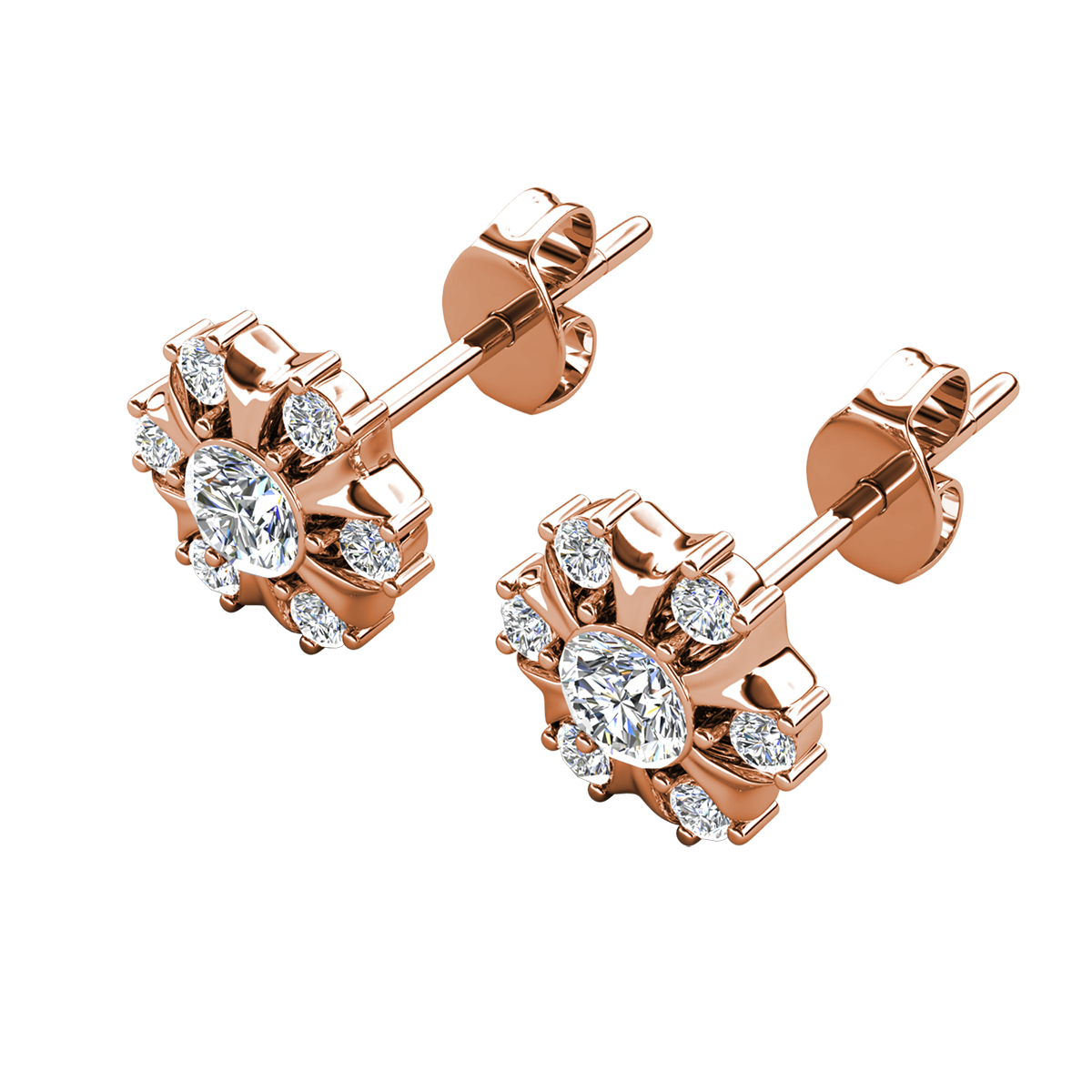 Millie 18k White Gold Plated Stud Earrings with Simulated Diamond Crystals