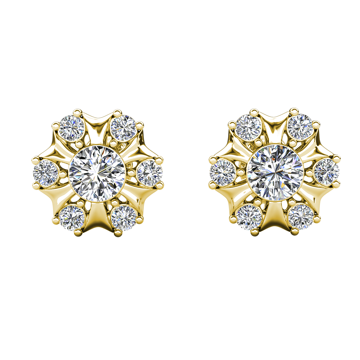 Millie 18k White Gold Plated Stud Earrings with Simulated Diamond Crystals