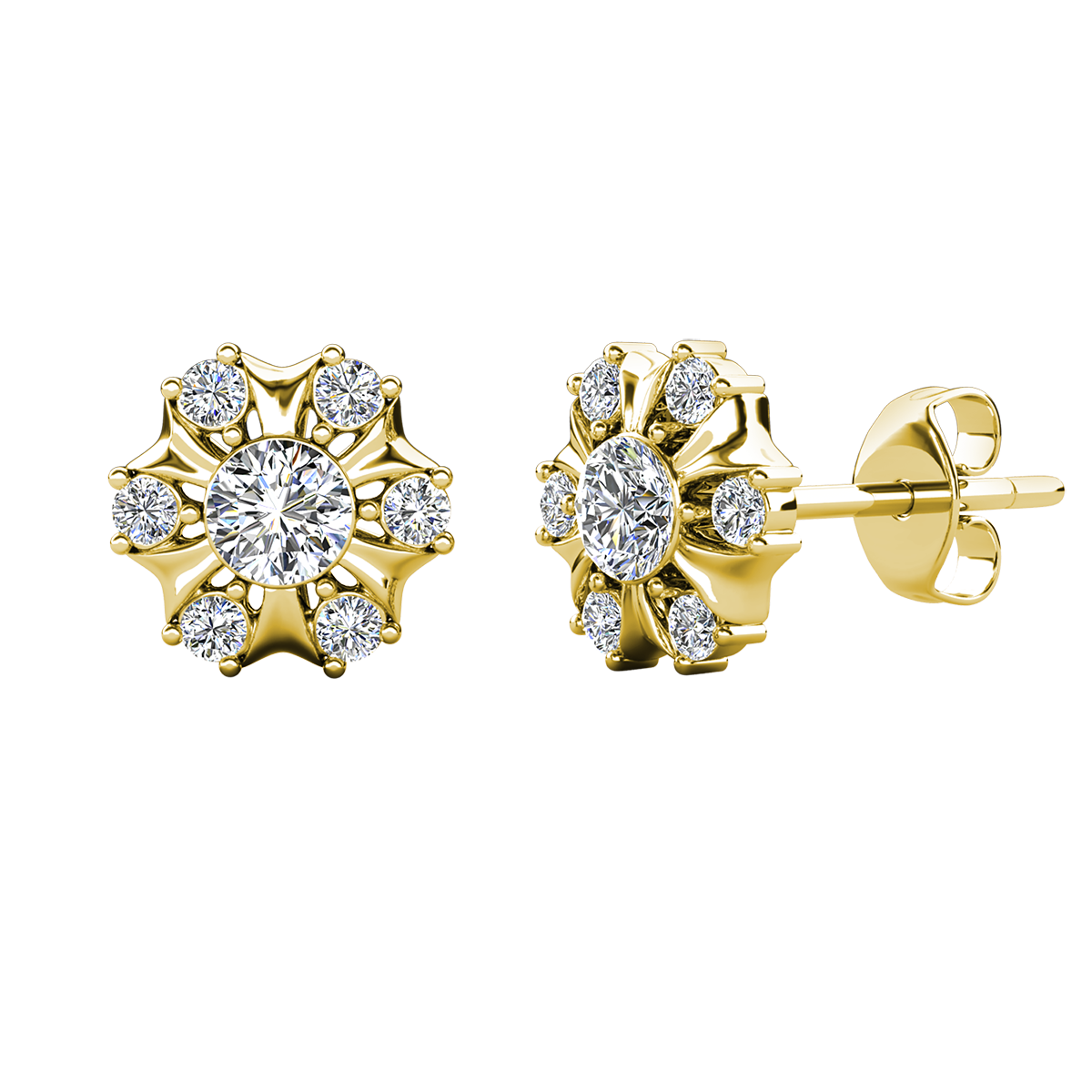 Millie 18k White Gold Plated Stud Earrings with Simulated Diamond Crystals