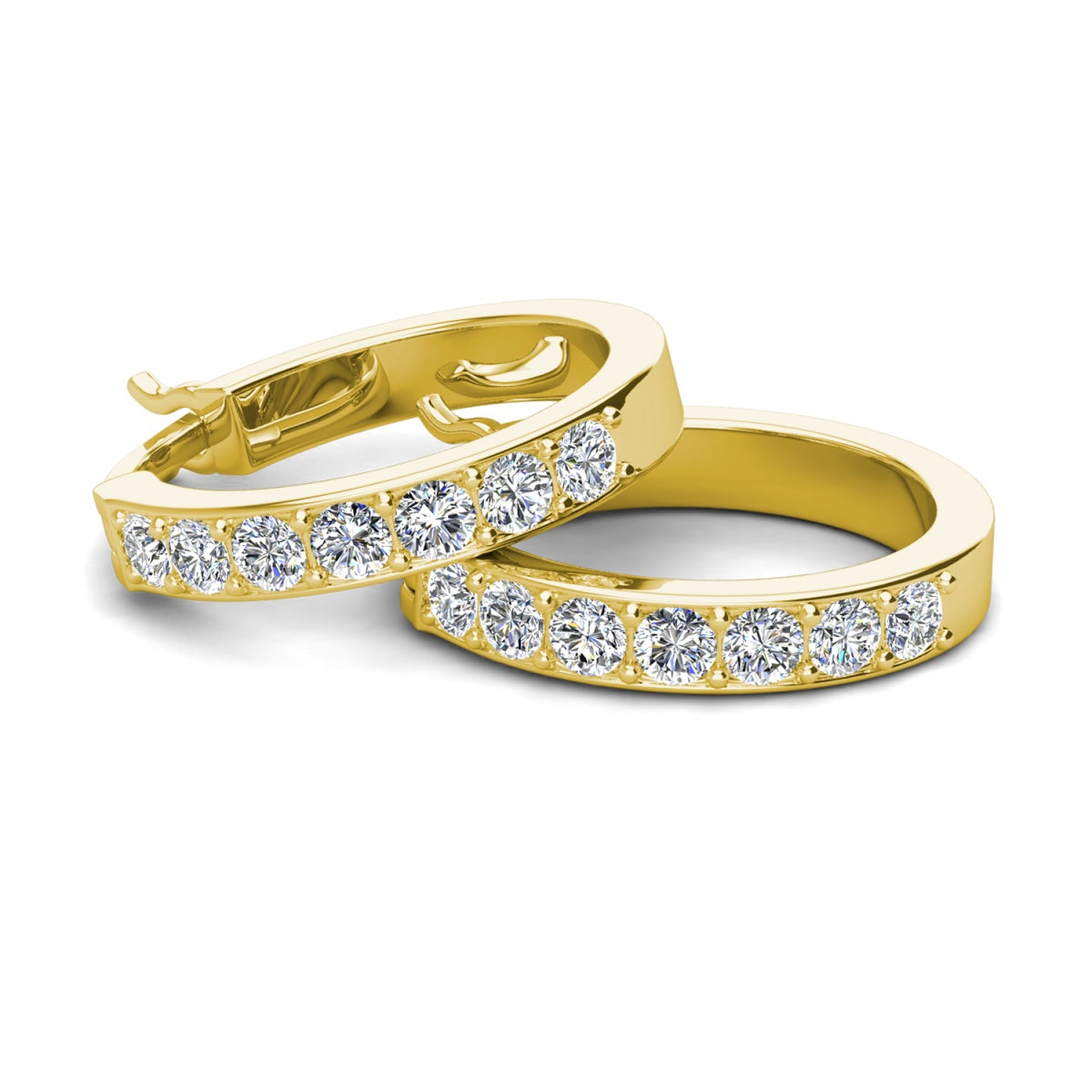 Presley 18k White Gold Plated 17mm Hoop Earrings with Swarovski Crystals