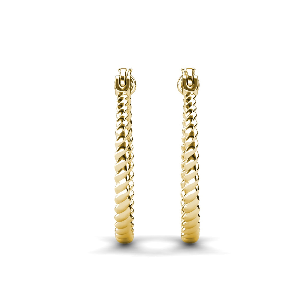 Matilda 18k White Gold Plated 25mm Twisted Hoop Earrings