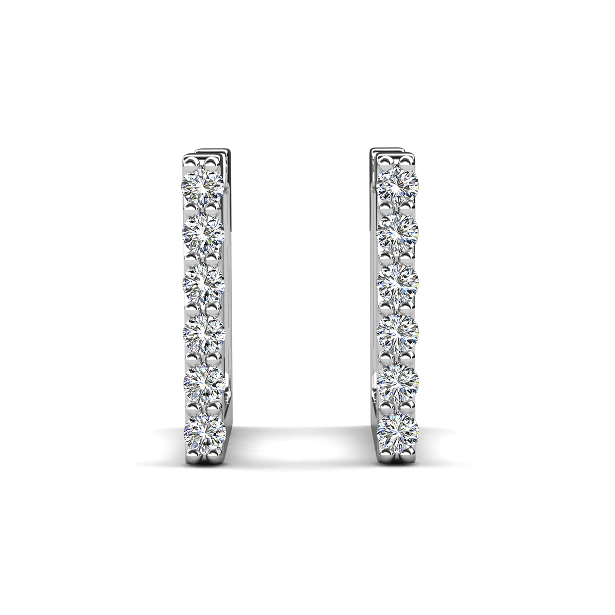 Sydney 18k White Gold Plated Hoop Earrings with Swarovski Crystals