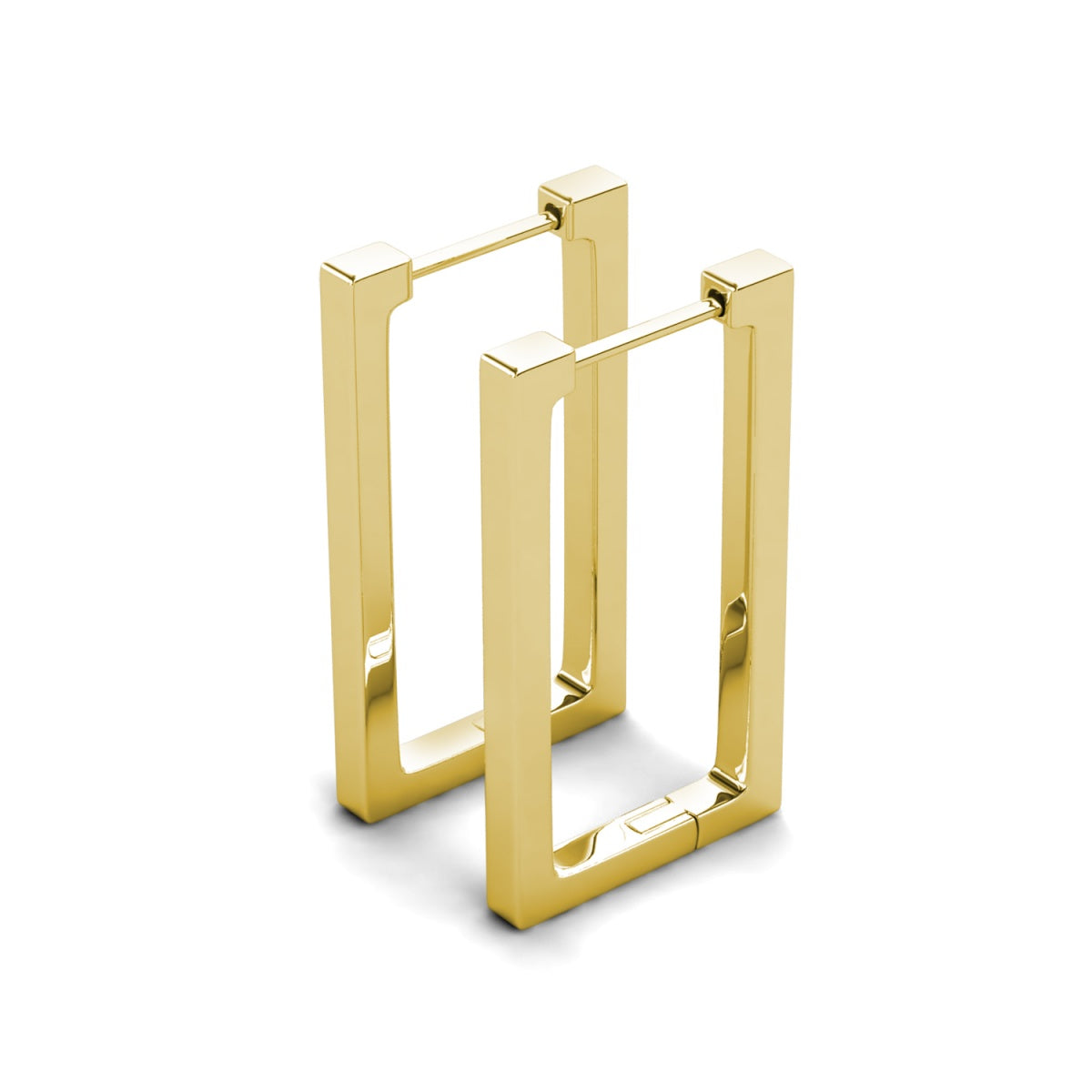 Annalise 18k White Gold Plated 24mm Silver Square  Hoop Earrings