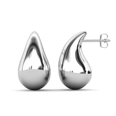 Olive 18k White Gold Plated Tear drop Stud Earrings