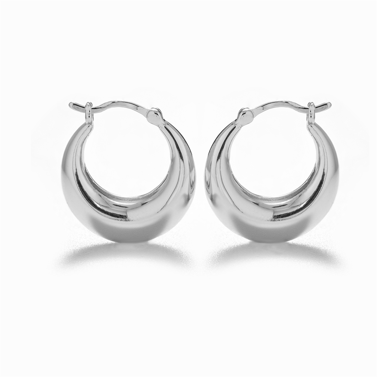 Jacqueline 18k White Gold Plated 21mm Chunky Hoop Earrings