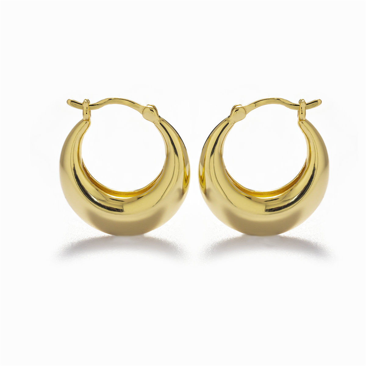 Jacqueline 18k White Gold Plated 21mm Chunky Hoop Earrings