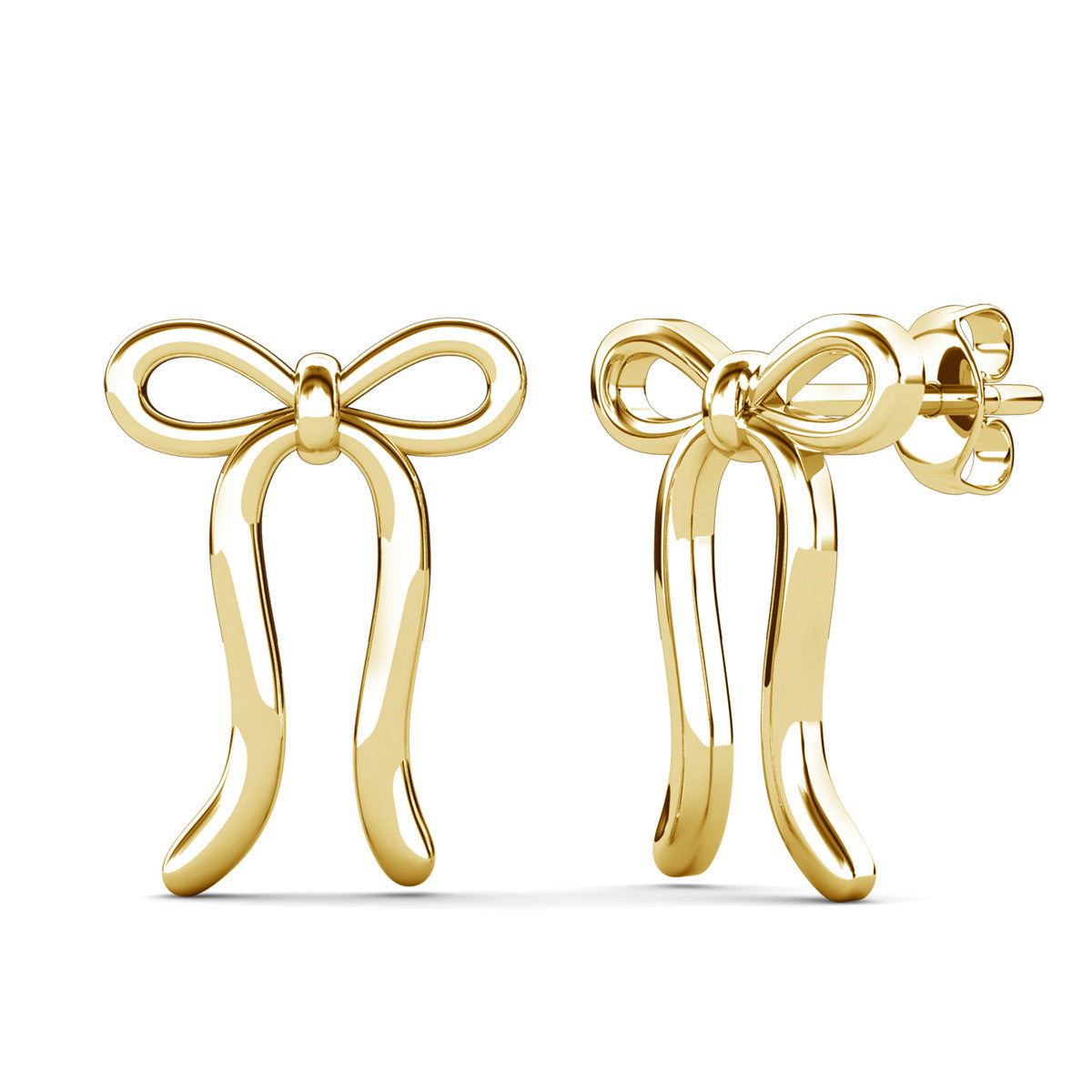 Lola 18k White Gold Plated Ribbon/Bow Drop Earrings