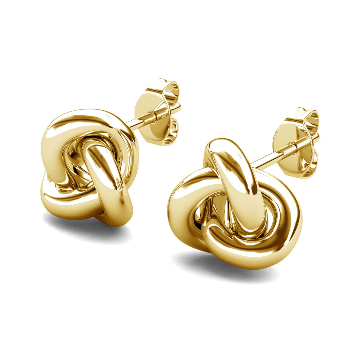 Ashley 18k White Gold Plated Knot Stud Earrings