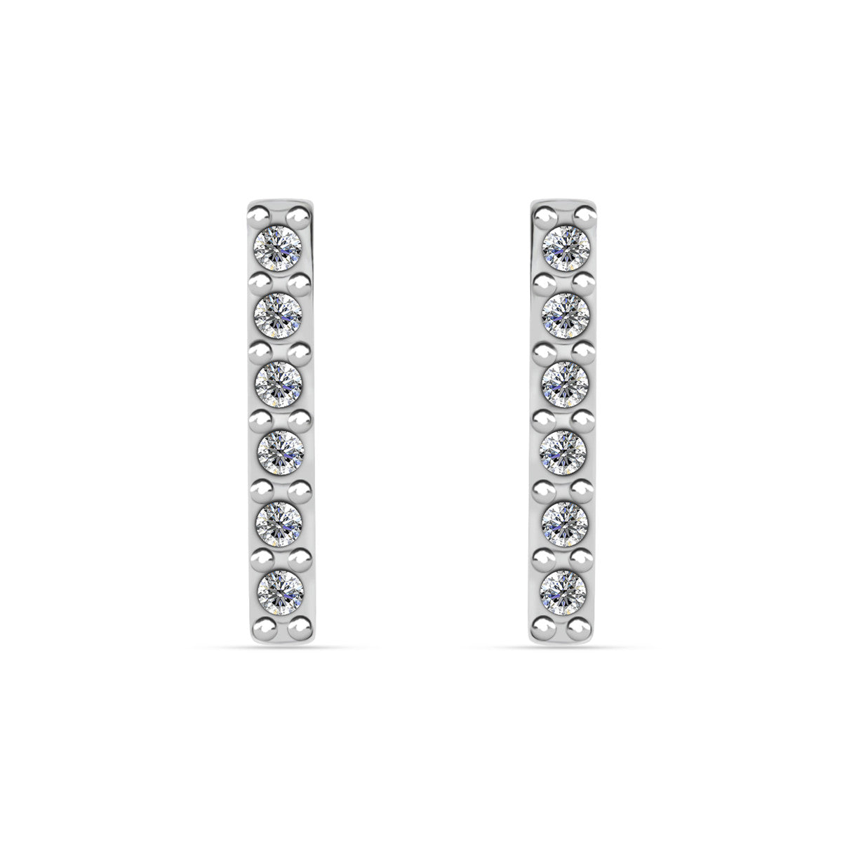 Hayden 18k White Gold Plated Linear Stud Earrings with Swarovski Crystals