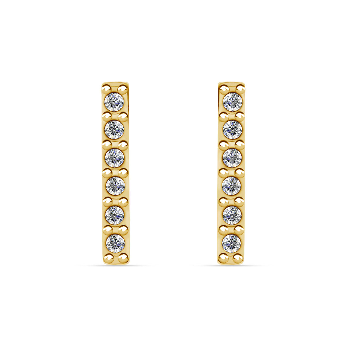 Hayden 18k White Gold Plated Linear Stud Earrings with Swarovski Crystals