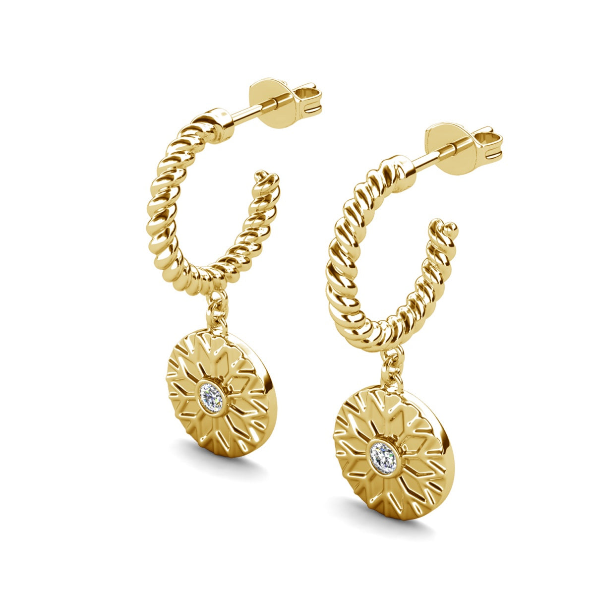 Suzanne 18k White Gold Plated Dangle Earrings with Swarovski Crystals for Women