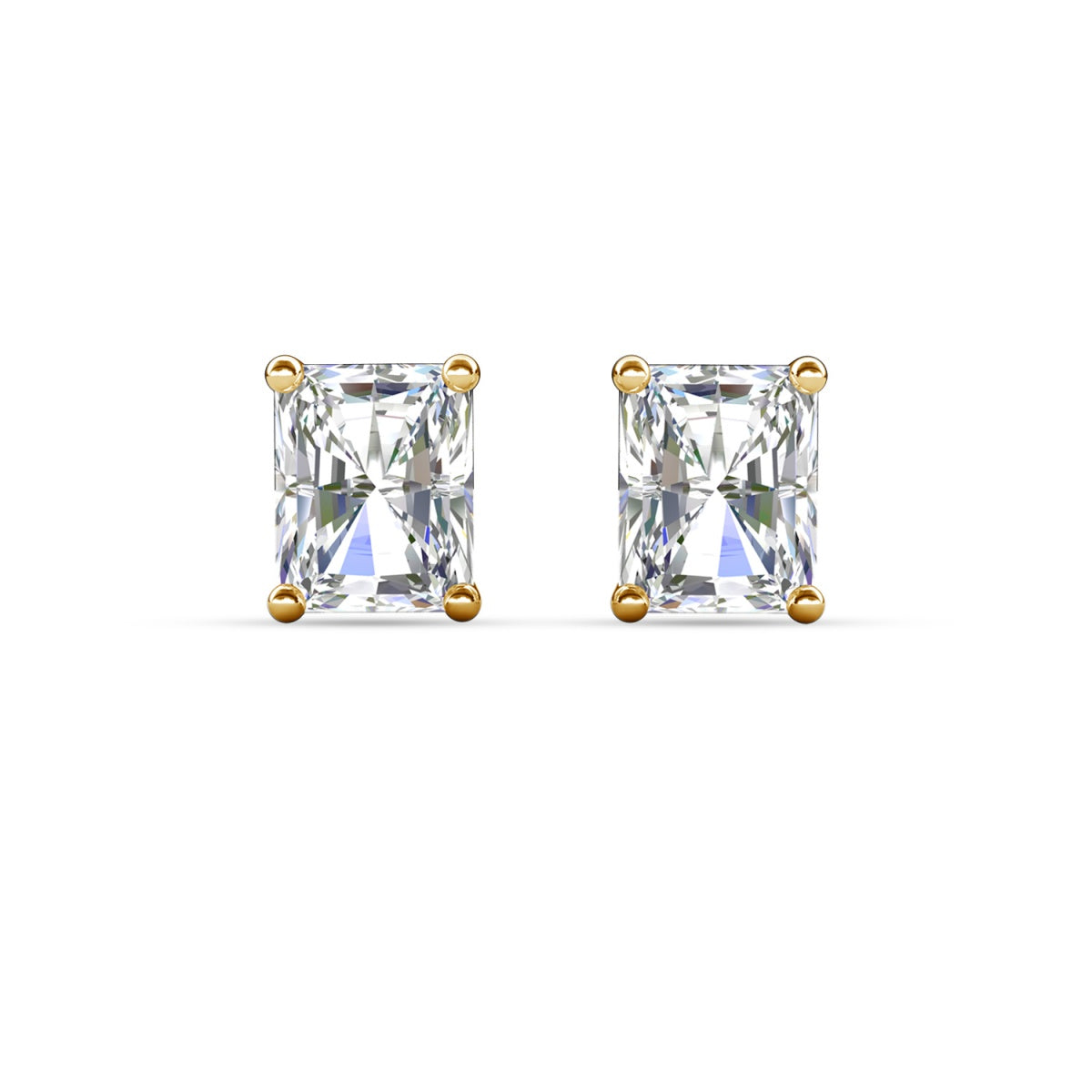 Mia 18k White Gold Plated Sterling Silver Stud Earrings with Simulated Diamond Crystals