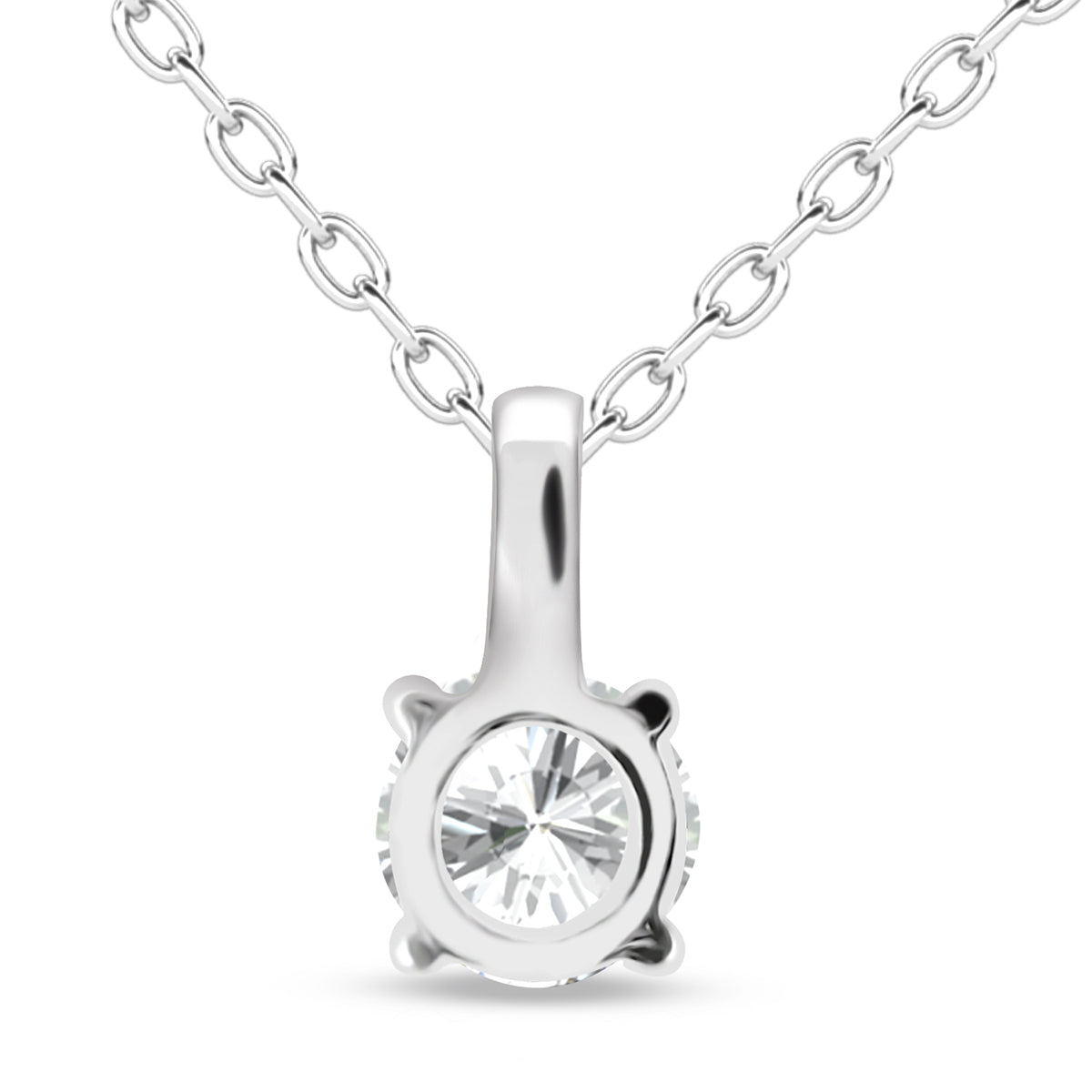 Araylia 18k White Gold Plated Necklace with Solitaire Round Cut Swarovski Crystal