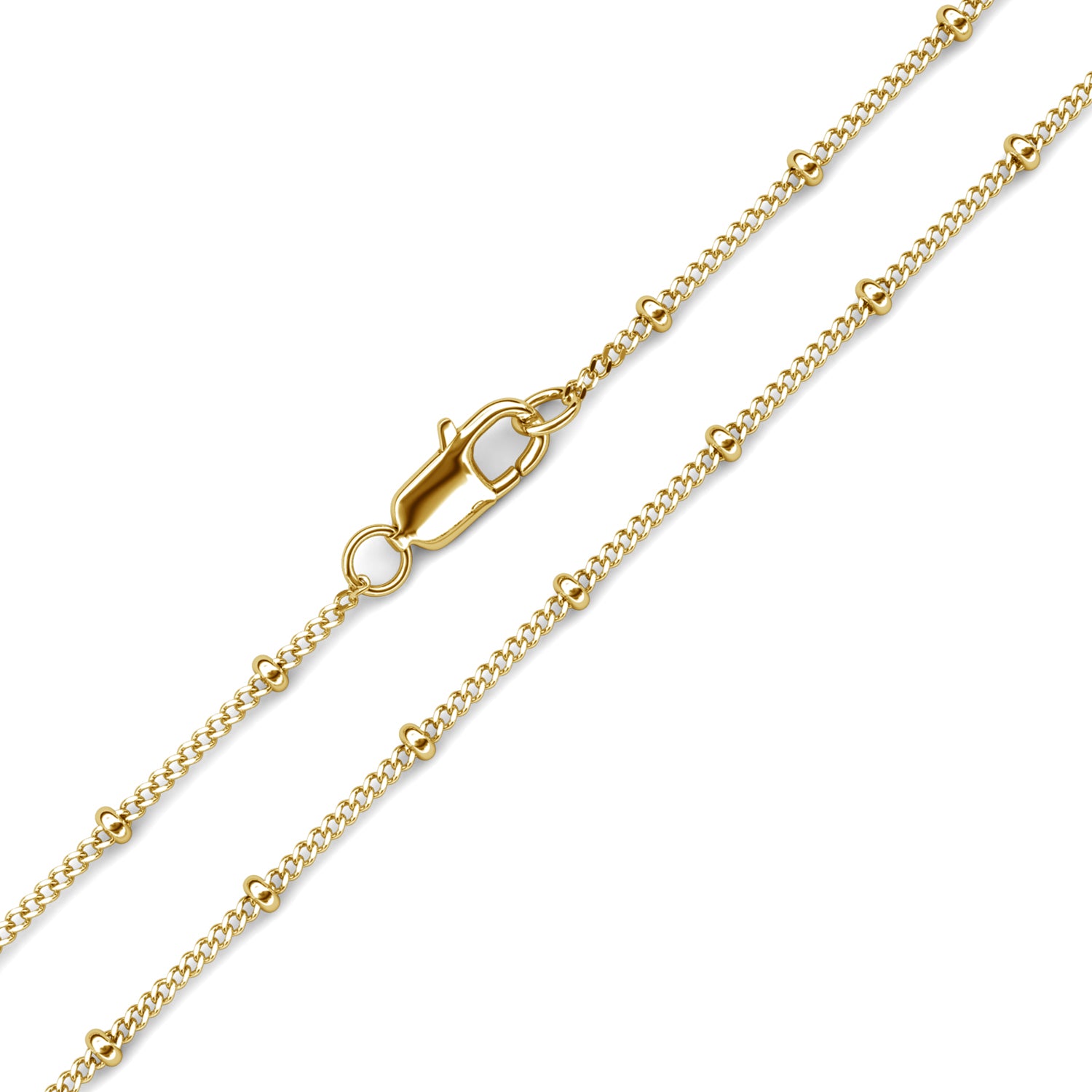 Pria 18k White Gold Plated Bead Station Chain Necklace