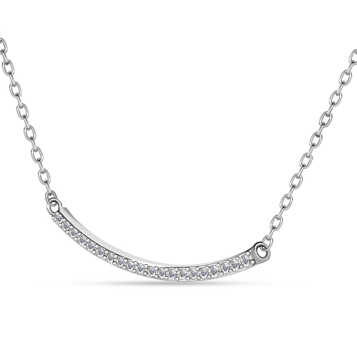 Tiana 18k White Gold Plated Linear Pendant Necklace with Swarovski Crystals