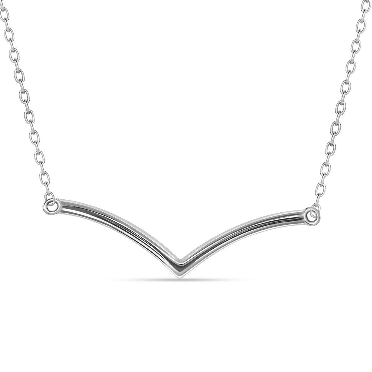 Hope 18k White Gold Plated V Pendant Necklace & Strength and Peace Boho Card