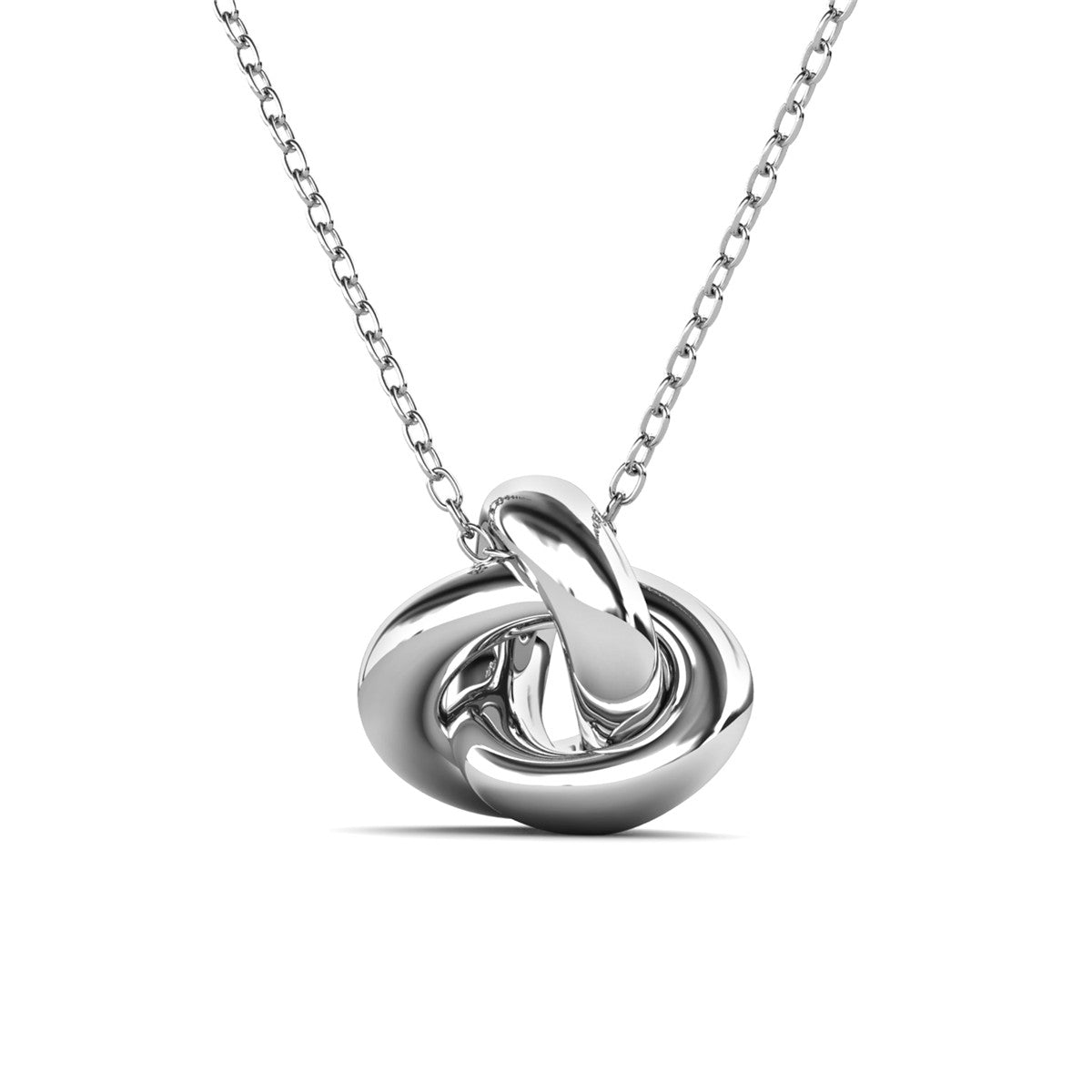 Ashley 18k White Gold Plated Knot Pendant Necklace