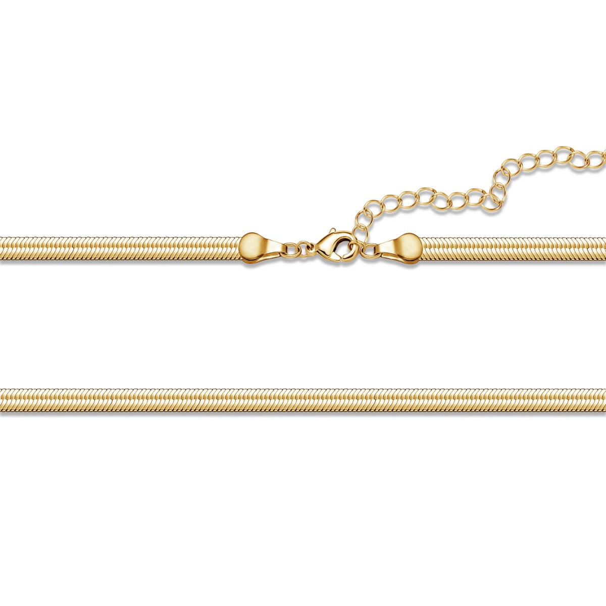 Delayne 18k White Gold Plated Stacking Necklace Chain