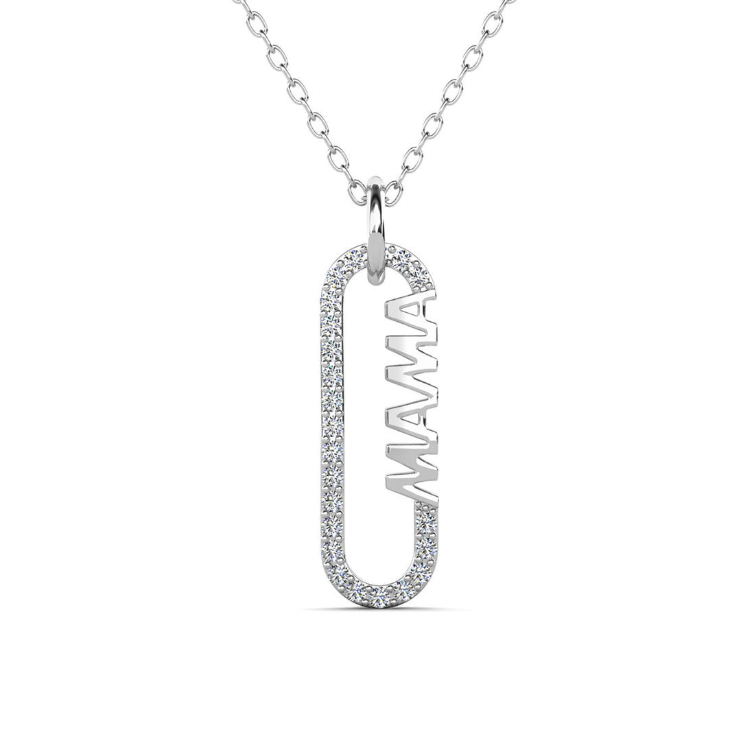 Mom 18k White Gold Plated Necklaces with Swarovski Crystals and Message Card