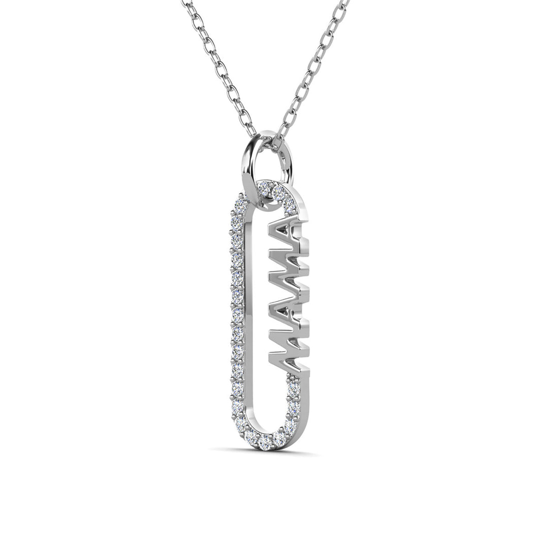 Mom 18k White Gold Plated Necklaces with Swarovski Crystals and Message Card