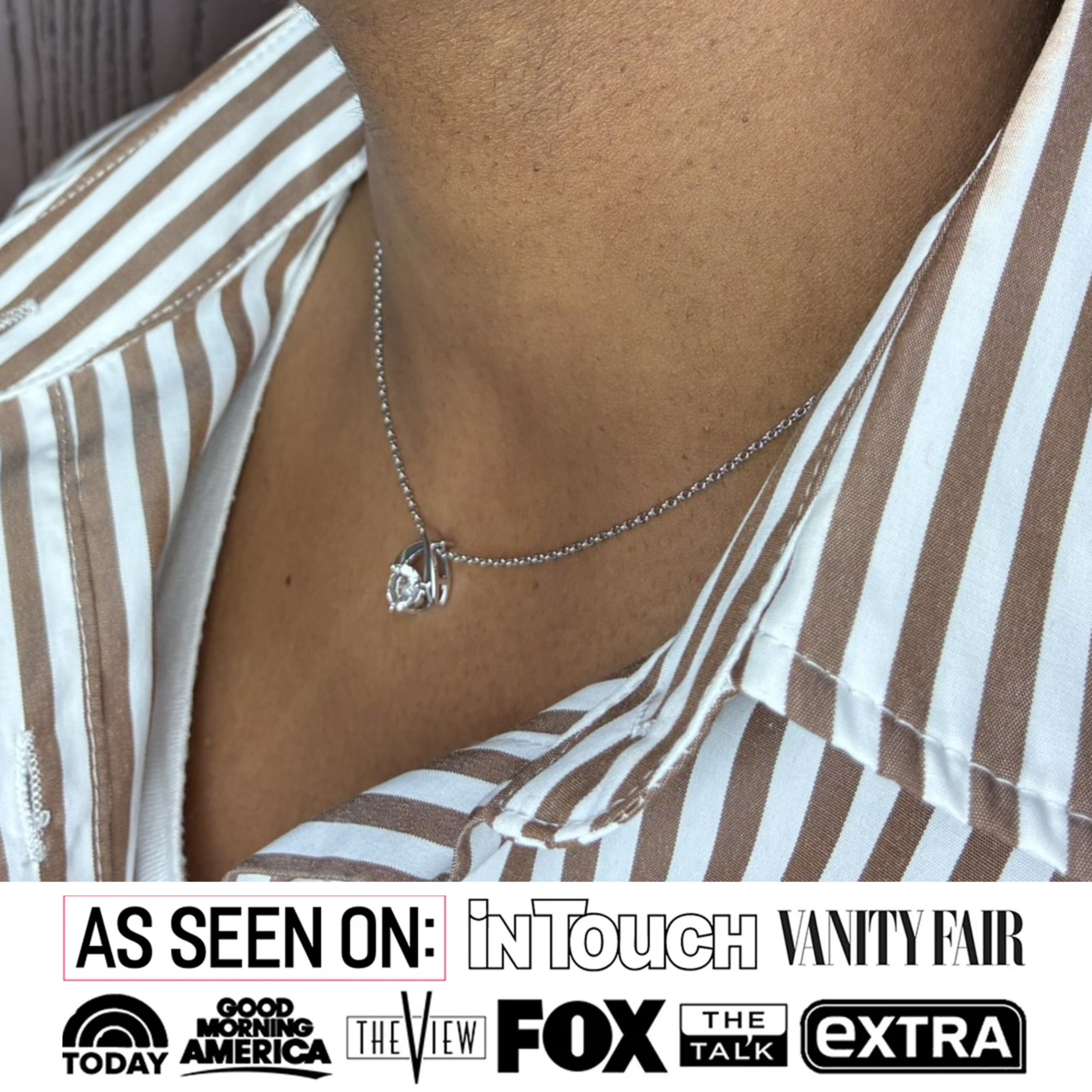 Eloise 18k White Gold Plated Pendant Necklace with Round Cut Swarovski Crystal