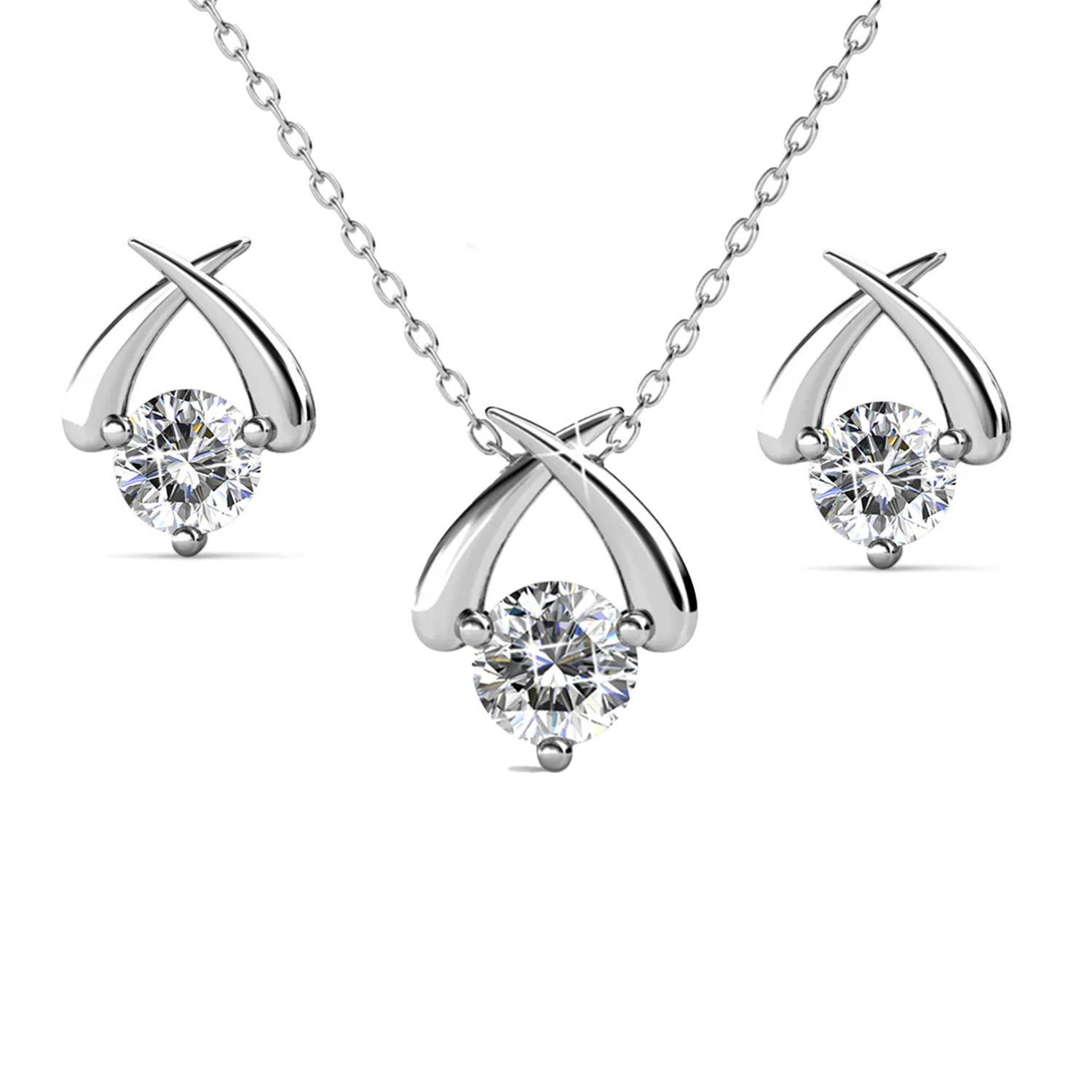 Eloise White Gold Plated Silver Necklace