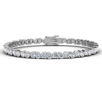 Ezra 18k White Gold Plated Infinity Tennis Bracelet with Simulated Diamond Crystals