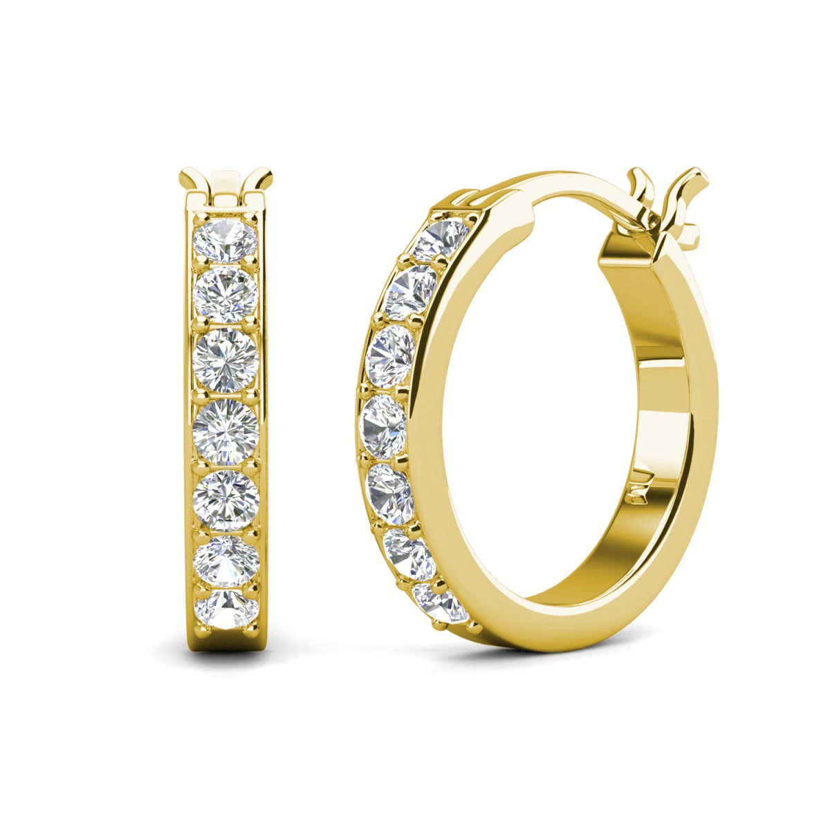 Presley 18k White Gold Plated 17mm Hoop Earrings with Swarovski Crystals