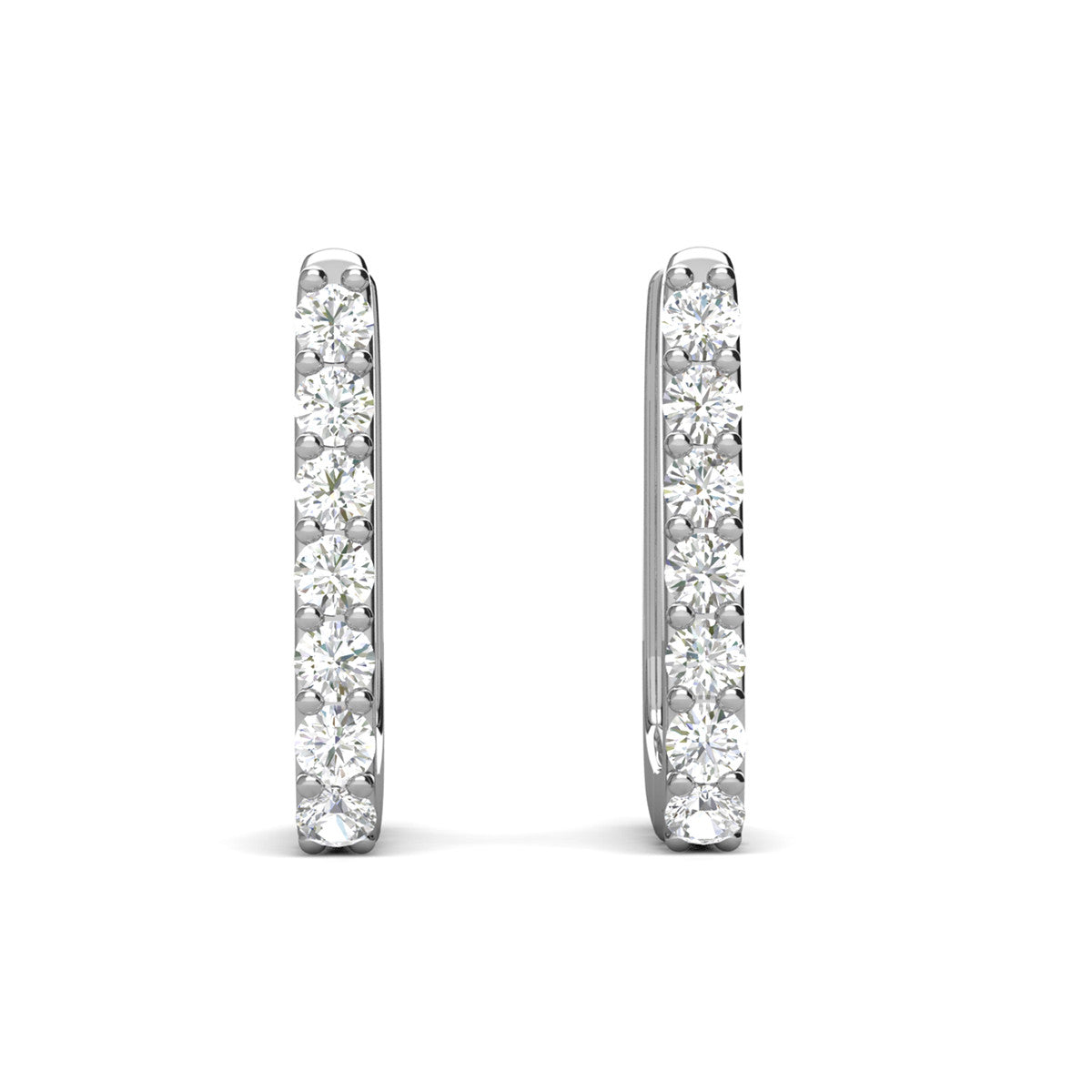 Phoebe 18k White Gold Plated Crystal Hoop Earrings for Women
