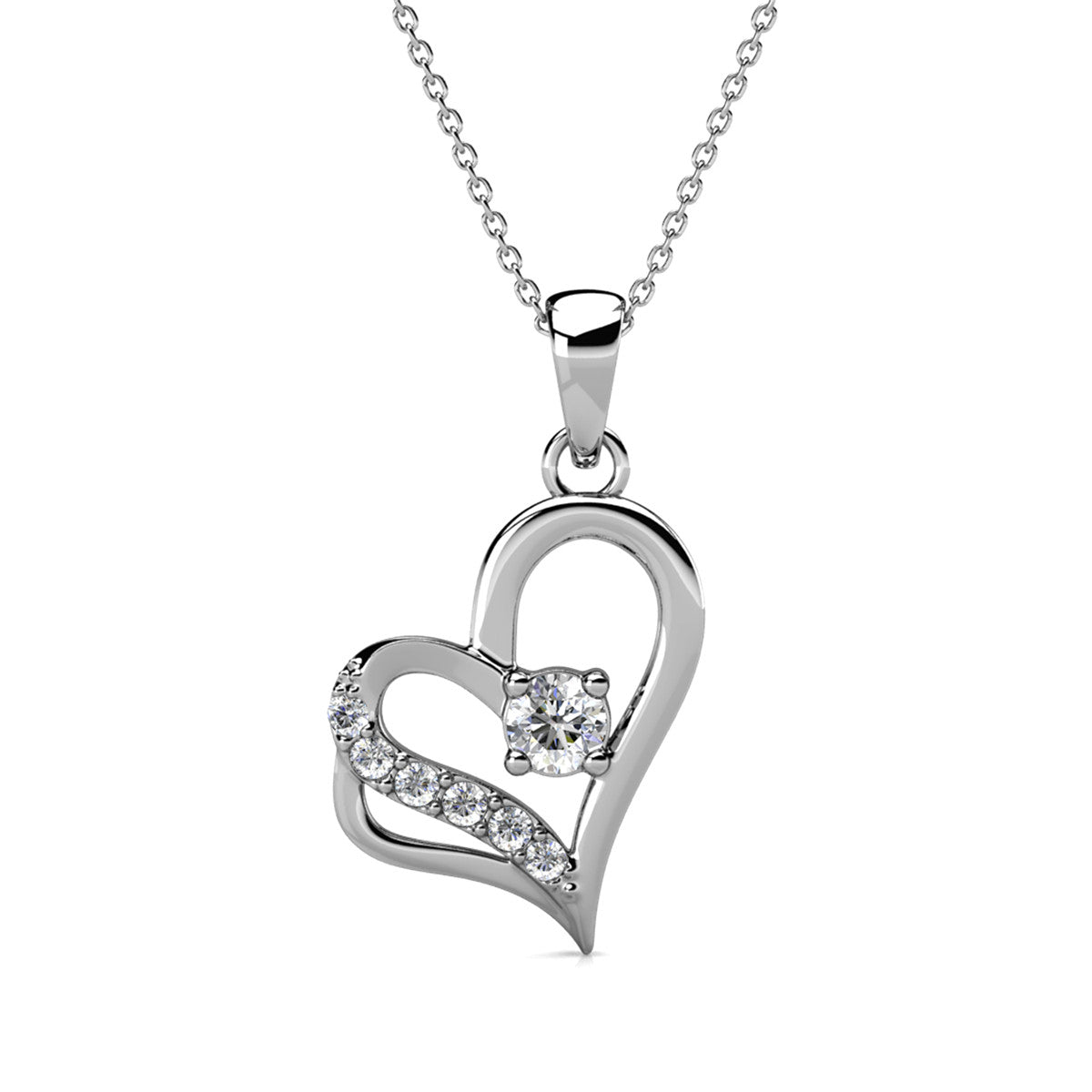 Kara Silver Heart Necklace